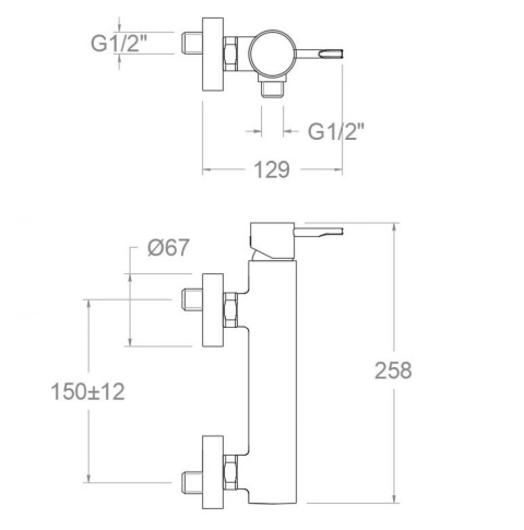 Ramon Soler Bateria prysznicowa, czarny mat, ODISEA