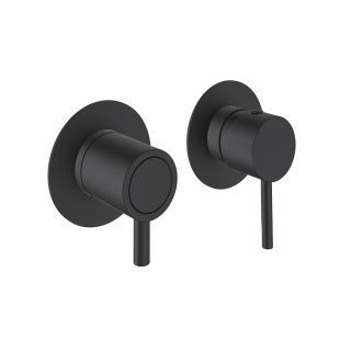 Ramon Soler Bateria prysznicowa podtynkowa, czarny mat, ODISEA z podwójnym wyjściem