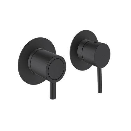 Ramon Soler Bateria prysznicowa podtynkowa, czarny mat, ODISEA z podwójnym wyjściem