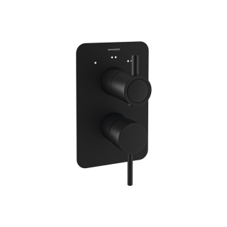 Ramon Soler Bateria prysznicowa podtynkowa, czarny mat, ODISEA z potrójnym wyjściem