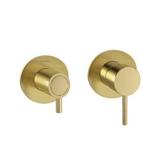 Ramon Soler Bateria prysznicowa podtynkowa, szczotkowane złoto, ODISEA z podwójnym wyjściem