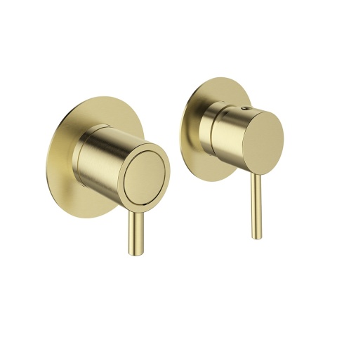 Ramon Soler Bateria prysznicowa podtynkowa, szczotkowane złoto, ODISEA z potrójnym wyjściem