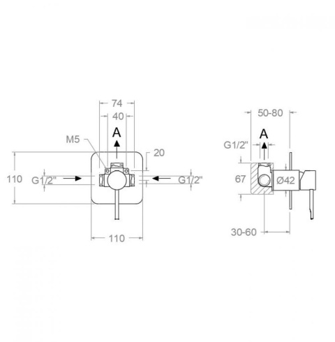 Ramon Soler Bateria prysznicowa podtynkowa, szczotkowane złoto, ODISEA