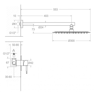 Ramon Soler Zestaw prysznicowy podtynkowy, chrom, ODISEA