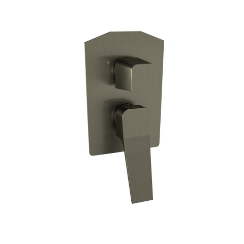 Ramon Soler Bateria prysznicowa podtynkowa, grafit, PRISMA z podwójnym wyjściem