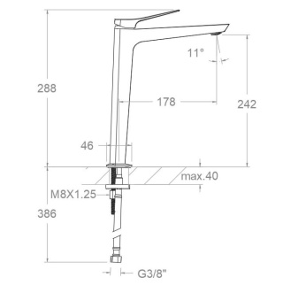 Ramon Soler Bateria umywalkowa XL, czarny mat, PRISMA