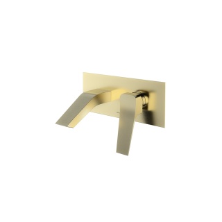 Ramon Soler Bateria umywalkowa podtynkowa ścienna, szczotkowane złoto, PRISMA