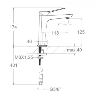 Ramon Soler Bateria umywalkowa, grafit, PRISMA