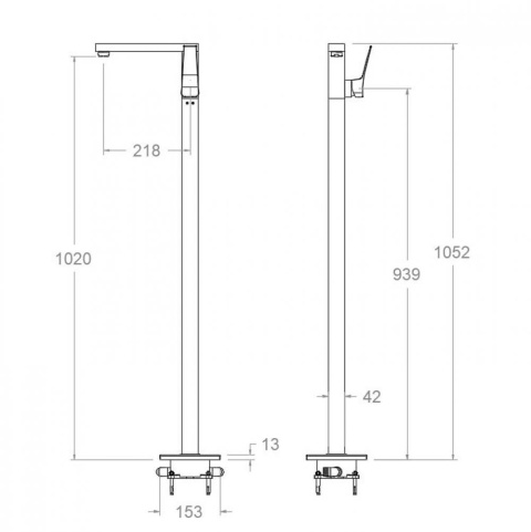 Ramon Soler Bateria umywalkowa wolnostojąca, czarny mat, PRISMA