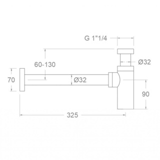 Ramon Soler Syfon cylindryczny, szczotkowane złoto