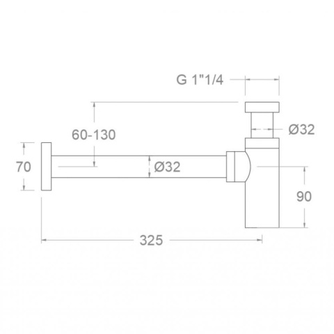 Ramon Soler Syfon cylindryczny, szczotkowane złoto