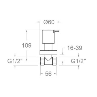 Ramon Soler Zawór odcinający-kątowy 1/2, chrom