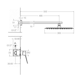 Ramon Soler Zestaw prysznicowy podtynkowy, grafit, PRISMA