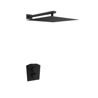 Ramon Soler Zestaw prysznicowy termostatyczny podtynkowy , czarny mat, PRISMA jednokierunkowy
