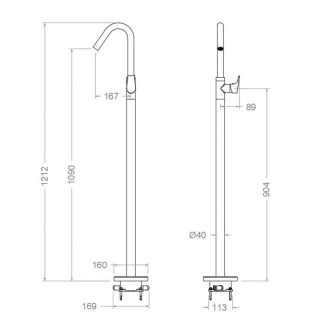 Ramon Soler Bateria umywalkowa wolnostojąca, chrom, URBAN CHIC