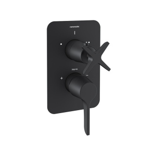 Ramon Soler Bateria prysznicowa podtynkowa, czarny mat, ADAGIO 3-wyjściowa
