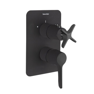 Ramon Soler Bateria prysznicowa podtynkowa, czarny mat, ADAGIO dwuwyjściowa