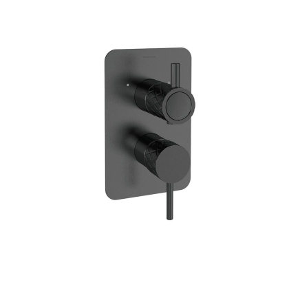 Ramon Soler Bateria prysznicowa podtynkowa, grafit, ODISEA JOYA dwuwyjściowa