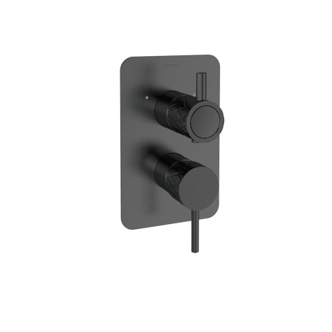 Ramon Soler Bateria prysznicowa podtynkowa, grafit, ODISEA JOYA dwuwyjściowa