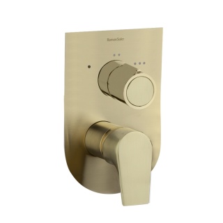 Ramon Soler Bateria prysznicowa podtynkowa, szczotkowane złoto, URBAN CHIC 3-wyjściowa