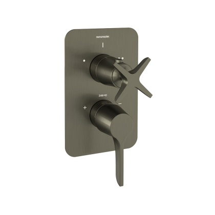 Ramon Soler Bateria prysznicowa podtynkowa, grafit, ADAGIO 3-wyjściowa