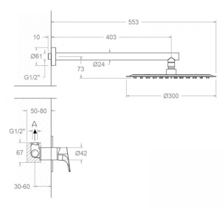 Ramon Soler Zestaw prysznicowy podtynkowy, chrom, URBAN CHIC jednowyjściowy