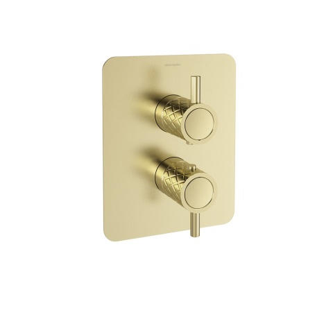 Ramon Soler Bateria prysznicowa termostatyczna podtynkowa, szczotkowane złoto, ODISEA JOYA jednowyjściowa