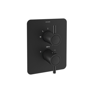 Ramon Soler Bateria prysznicowa termostatyczna podtynkowa, czarny mat, ODISEA dwuwyjściowa