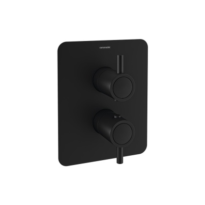Ramon Soler Bateria prysznicowa termostatyczna podtynkowa, czarny mat, ODISEA jednowyjściowa