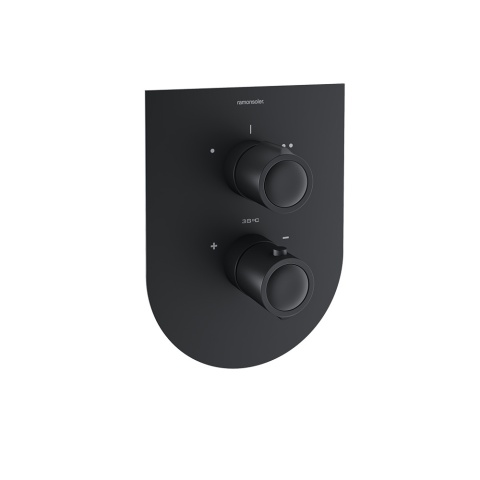 Ramon Soler Bateria prysznicowa termostatyczna podtynkowa, czarny mat, URBAN CHIC 2-wyjściowa
