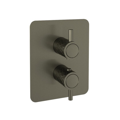 Ramon Soler Bateria prysznicowa termostatyczna podtynkowa, grafit, ODISEA JOYA dwuwyjściowa