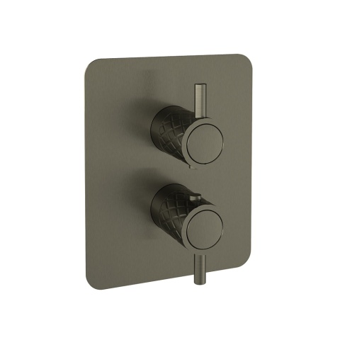 Ramon Soler Bateria prysznicowa termostatyczna podtynkowa, grafit, ODISEA JOYA dwuwyjściowa