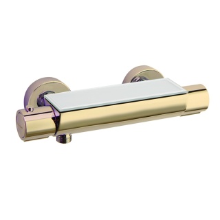 Ramon Soler Bateria prysznicowa termostatyczna, szczotkowane złoto, URBAN CHIC