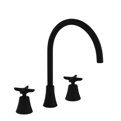 Ramon Soler Bateria umywalkowa 3-wyjściowa 170 mm, czarny mat, ADAGIO