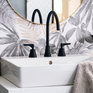 Ramon Soler Bateria umywalkowa 3-wyjściowa 170 mm, czarny mat, ADAGIO