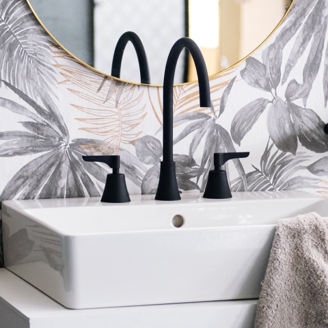 Ramon Soler Bateria umywalkowa 3-wyjściowa 170 mm, czarny mat, ADAGIO