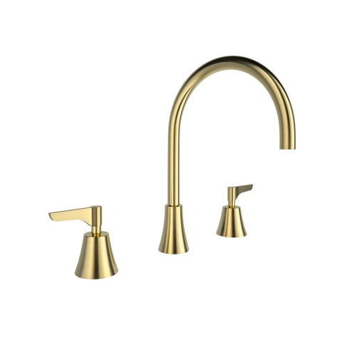 Ramon Soler Bateria umywalkowa 3-wyjściowa 190 mm, szczotkowane złoto, ADAGIO