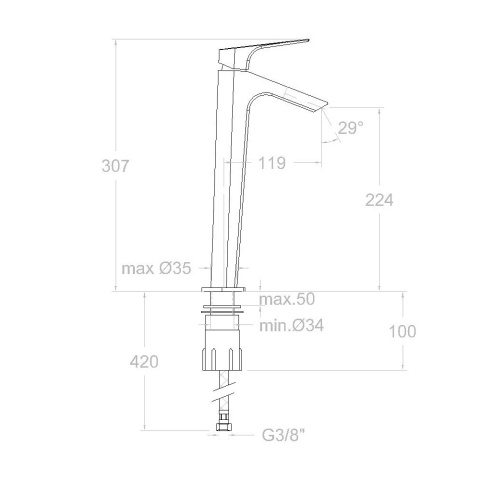 Ramon Soler Bateria umywalkowa XL, szczotkowane złoto, URBAN CHIC
