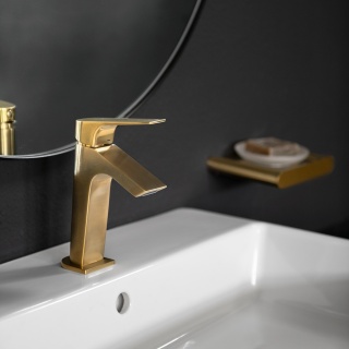 Ramon Soler Bateria umywalkowa M, szczotkowane złoto, URBAN CHIC