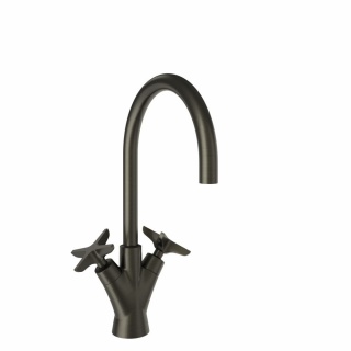 Ramon Soler Bateria umywalkowa dwuchwytowa z obrotową wylewką 170 mm, grafit, ADAGIO