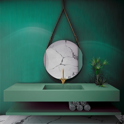 Ramon Soler Bateria umywalkowa dwuchwytowa z obrotową wylewką 190 mm, szczotkowane złoto, ADAGIO