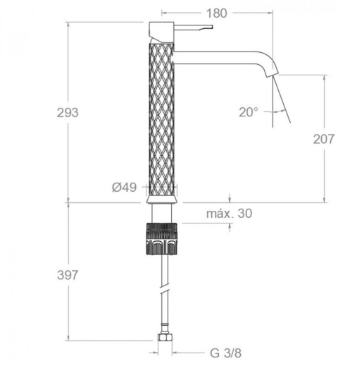 Ramon Soler Bateria umywalkowa XL, chrom, ODISEA JOYA