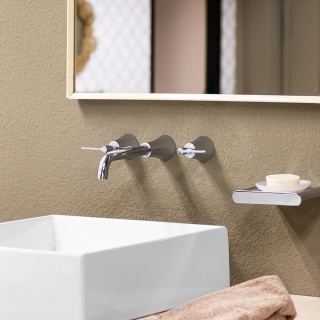 Ramon Soler Bateria umywalkowa podtynkowa ścienna dwuuchwytowa, chrom, ADAGIO