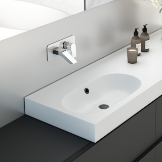 Ramon Soler Bateria umywalkowa ścienna, z wylewką - waterfall, chrom, URBAN CHIC