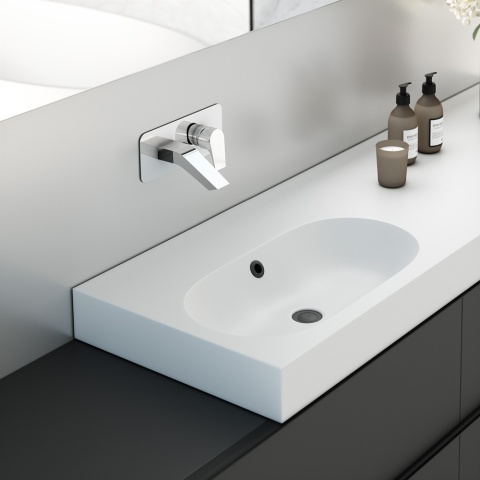 Ramon Soler Bateria umywalkowa ścienna, z wylewką - waterfall, chrom, URBAN CHIC