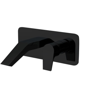 Ramon Soler Bateria umywalkowa ścienna, z wylewką - waterfall, czarny mat, URBAN CHIC