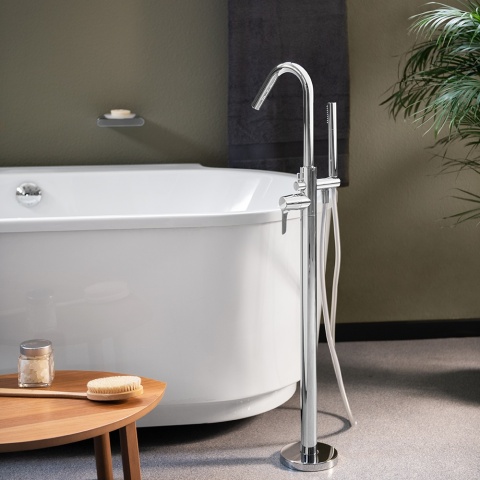 Ramon Soler Wolnostojąca bateria wannowa z zestawem prysznicowym, chrom, ADAGIO