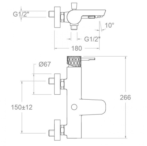 Ramon Soler Bateria wannowo-prysznicowa, szczotkowane złoto, ODISEA JOYA