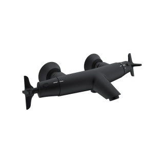 Ramon Soler Bateria wannowo-prysznicowa termostatyczna, czarny mat, ADAGIO