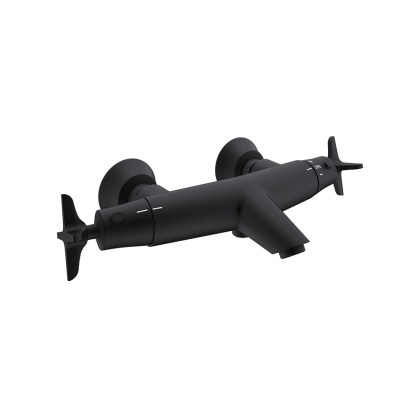 Ramon Soler Bateria wannowo-prysznicowa termostatyczna, czarny mat, ADAGIO